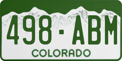 CO license plate 498ABM