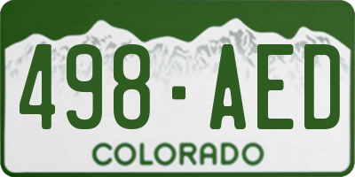 CO license plate 498AED