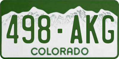 CO license plate 498AKG