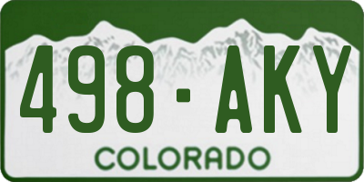 CO license plate 498AKY