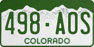 CO license plate 498AOS