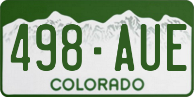 CO license plate 498AUE