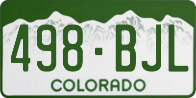 CO license plate 498BJL