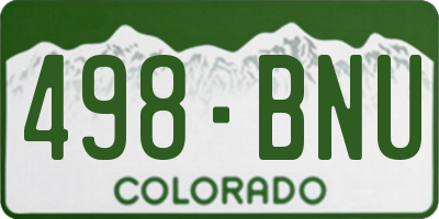 CO license plate 498BNU