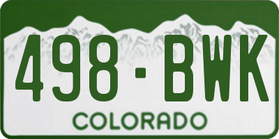 CO license plate 498BWK