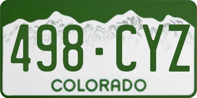 CO license plate 498CYZ