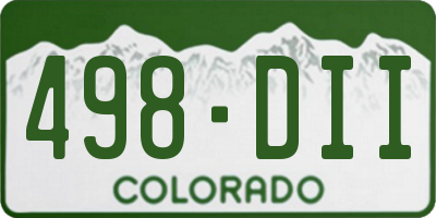 CO license plate 498DII