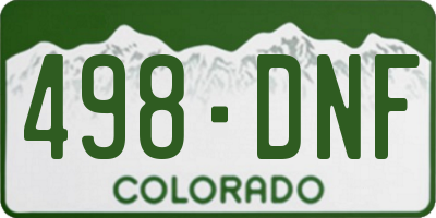 CO license plate 498DNF