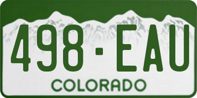CO license plate 498EAU