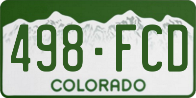 CO license plate 498FCD