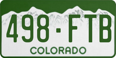 CO license plate 498FTB