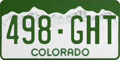 CO license plate 498GHT