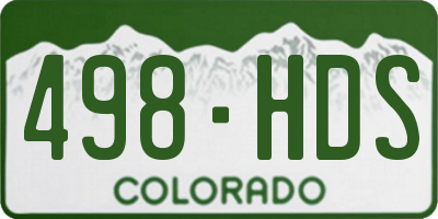CO license plate 498HDS