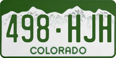 CO license plate 498HJH