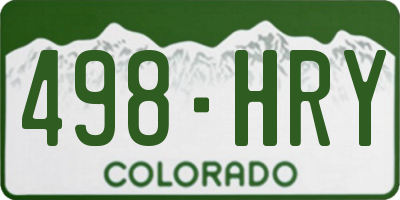 CO license plate 498HRY