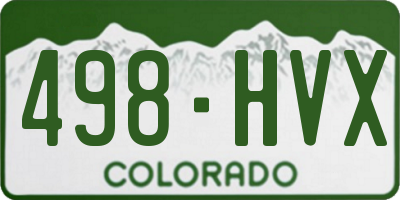 CO license plate 498HVX