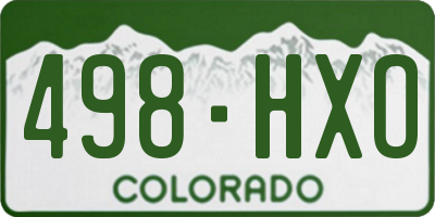 CO license plate 498HXO