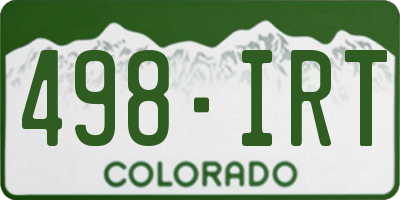 CO license plate 498IRT
