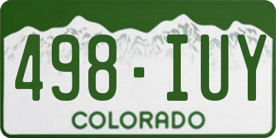 CO license plate 498IUY