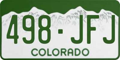 CO license plate 498JFJ