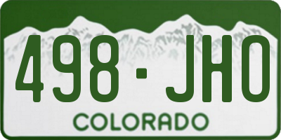 CO license plate 498JHO