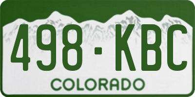 CO license plate 498KBC