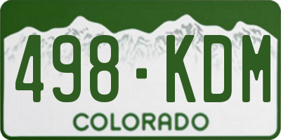 CO license plate 498KDM