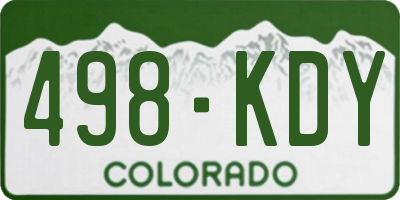 CO license plate 498KDY