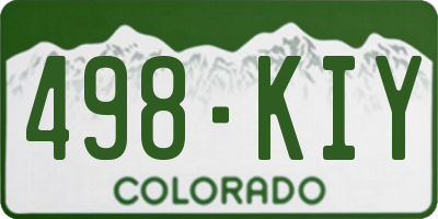 CO license plate 498KIY