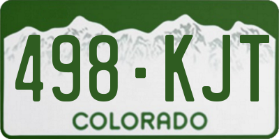 CO license plate 498KJT