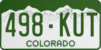CO license plate 498KUT