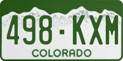 CO license plate 498KXM