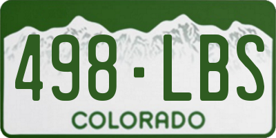CO license plate 498LBS