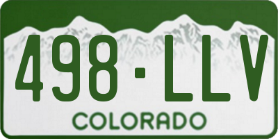 CO license plate 498LLV
