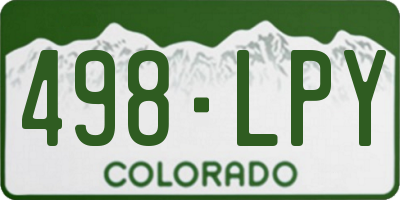 CO license plate 498LPY