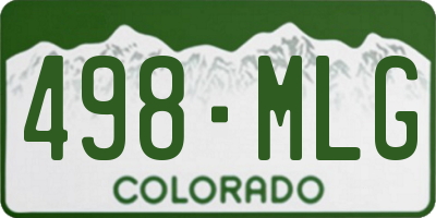 CO license plate 498MLG
