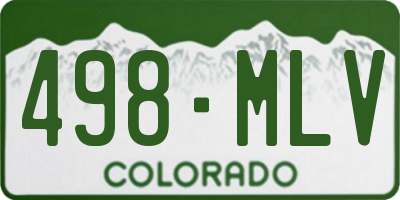 CO license plate 498MLV