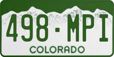 CO license plate 498MPI