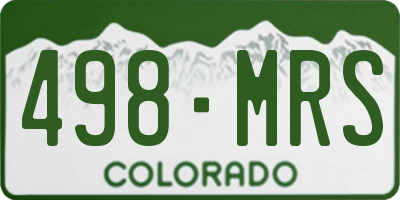 CO license plate 498MRS