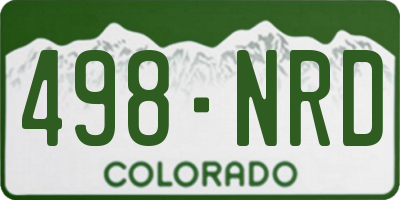 CO license plate 498NRD