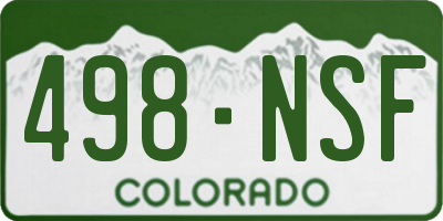 CO license plate 498NSF