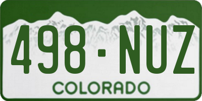 CO license plate 498NUZ