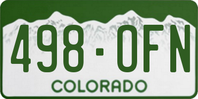 CO license plate 498OFN