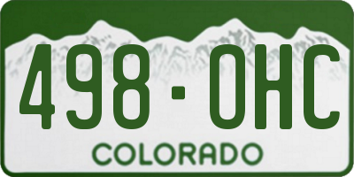 CO license plate 498OHC