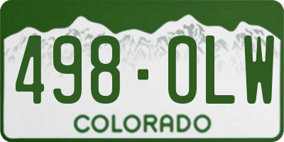 CO license plate 498OLW