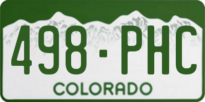 CO license plate 498PHC