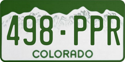 CO license plate 498PPR