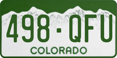 CO license plate 498QFU