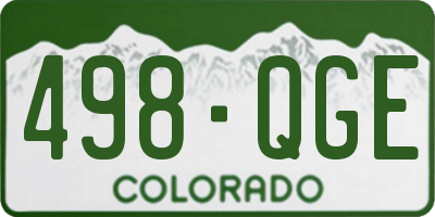 CO license plate 498QGE