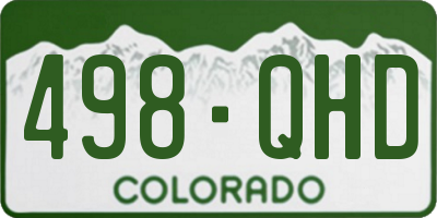 CO license plate 498QHD